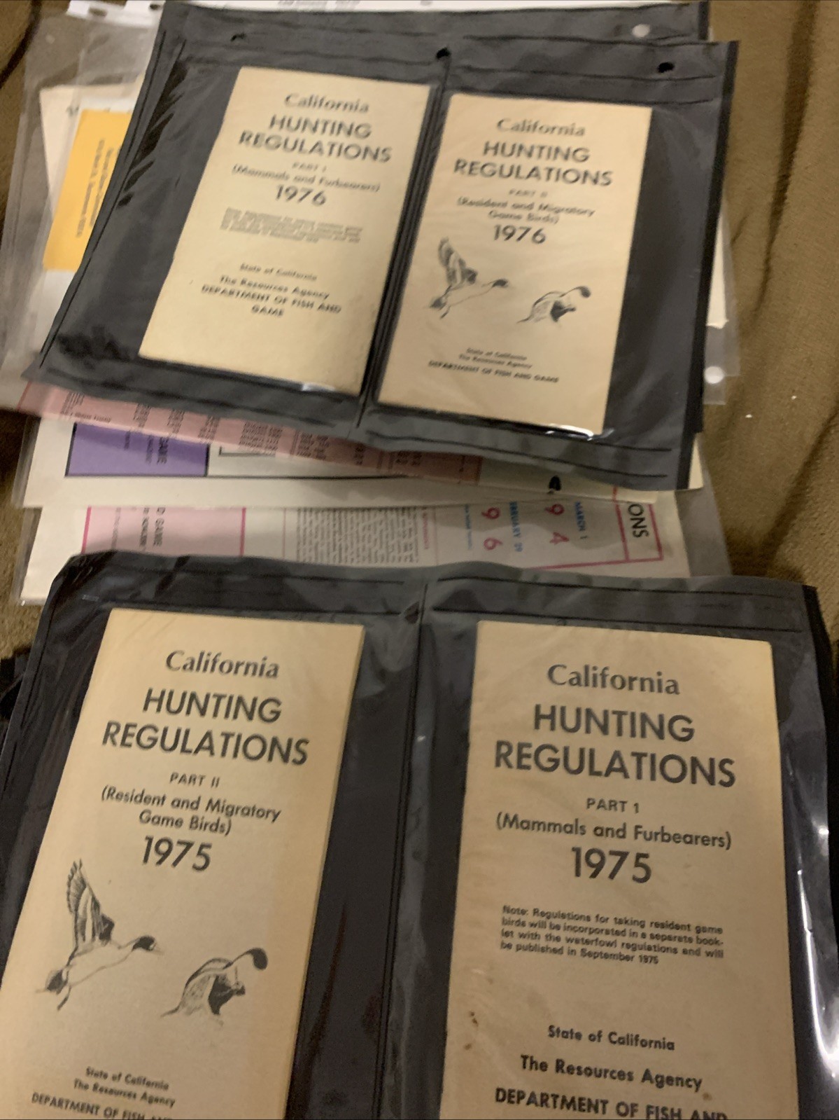 Lot Of 29 California Regulations Pamphlets 1952 1994 Vintage Hunting Fishing
