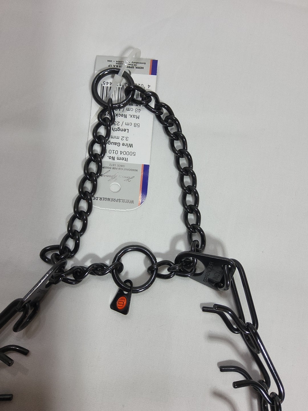 HERM SPRENGER ULTRA-PLUS Training Collar Center-Plate 23" X 3.2 mm, Max Neck 19"