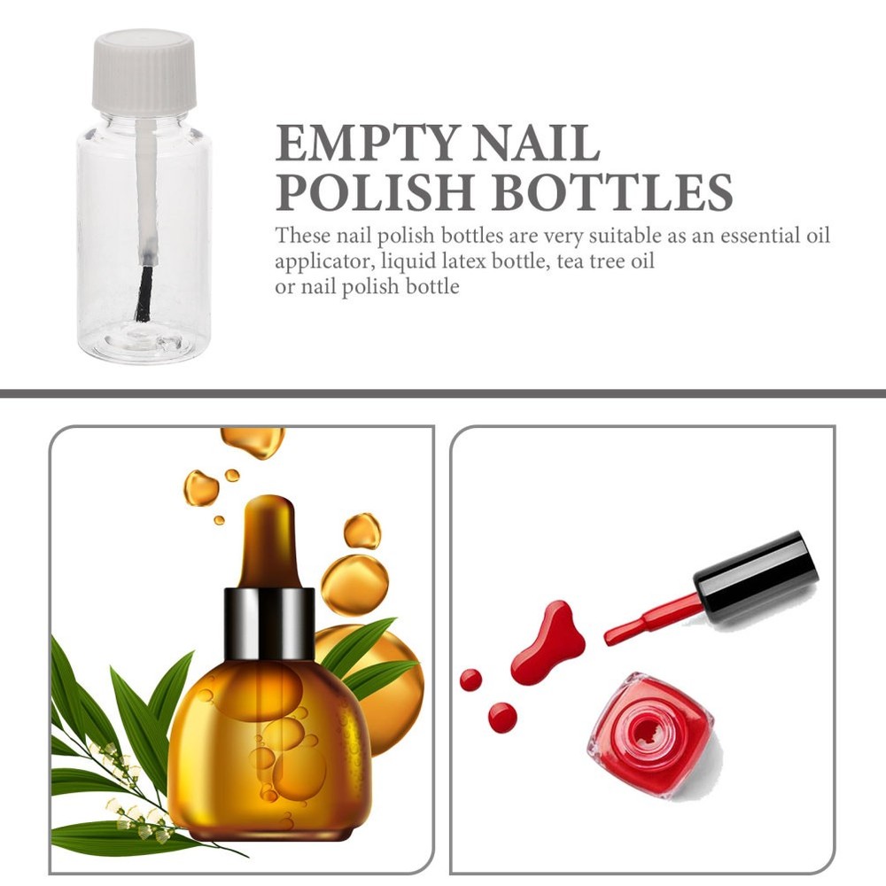 8 Pcs Empty Nail Polish Bottles with Brush Containers Varnish Small