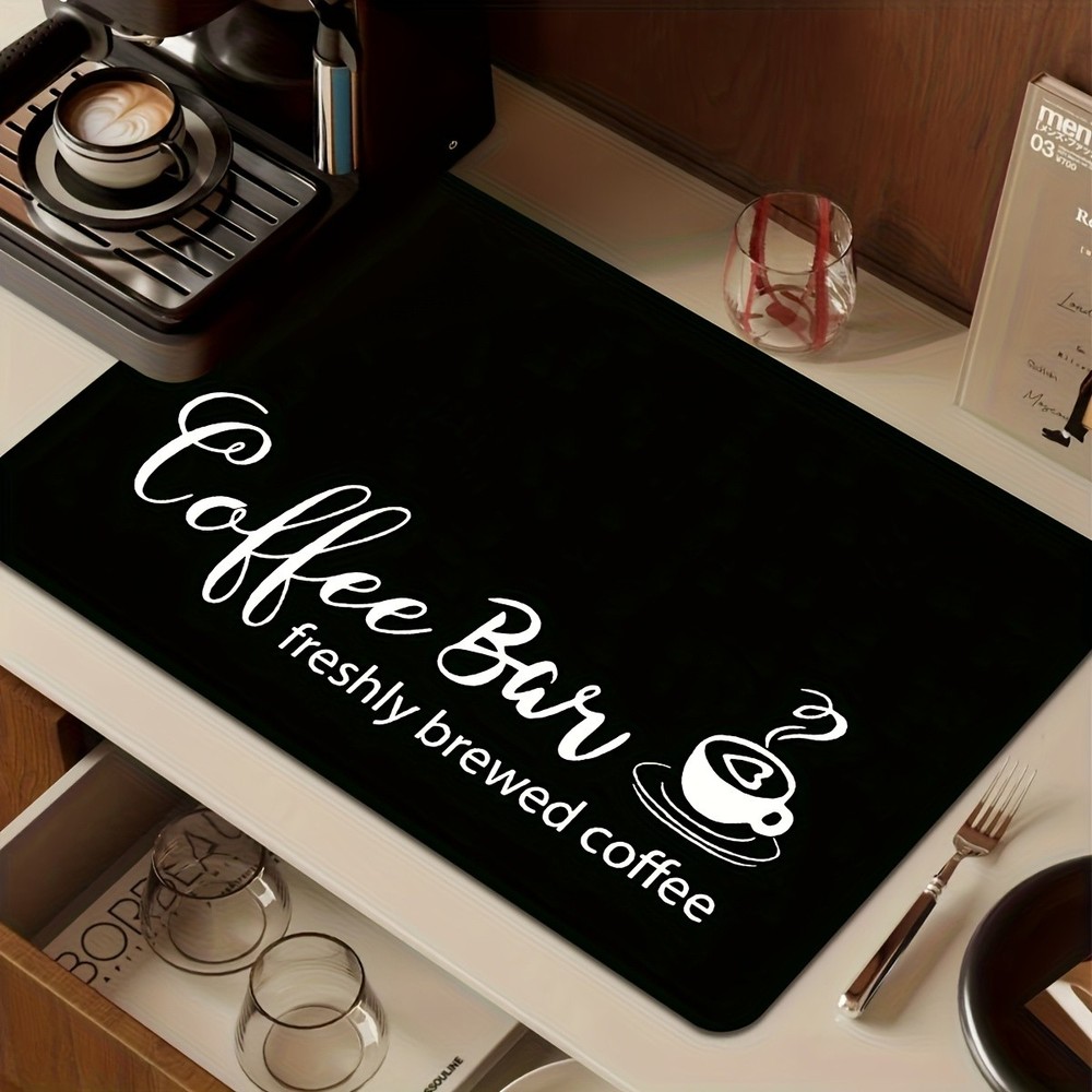 2D Coffee Machine Absorbent Mat Dish Drying Pad Kitchen Countertops Drying Mat