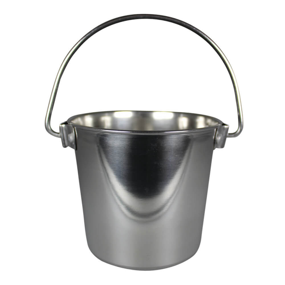 Stainless Steel Pail, Round with Rivets