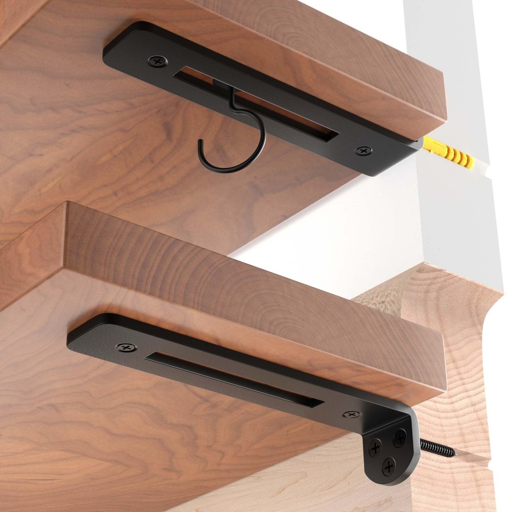 4 Pack 6 Inch Shelf Brackets1/5" Thick Heavy Duty L Floating Shelf BracketOpe...