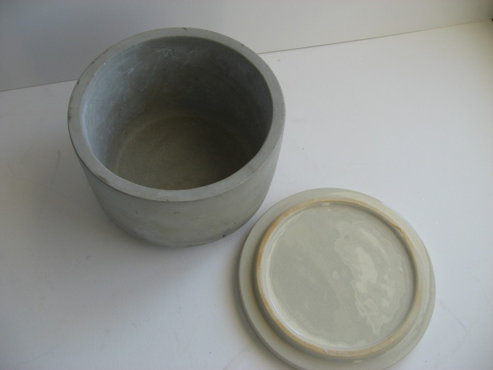 SET OF THREE CEMENT CANISTERS