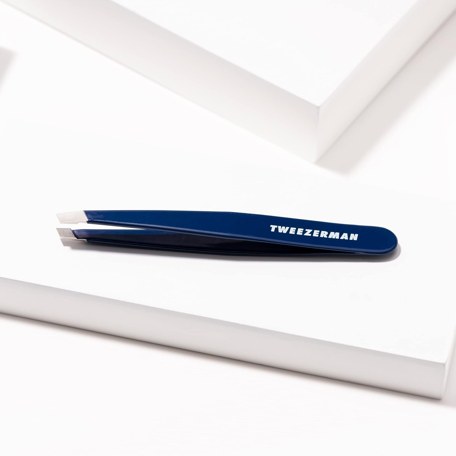 Tweezerman Evening Blue Full Slant Stainless Steel Slant Tweezer