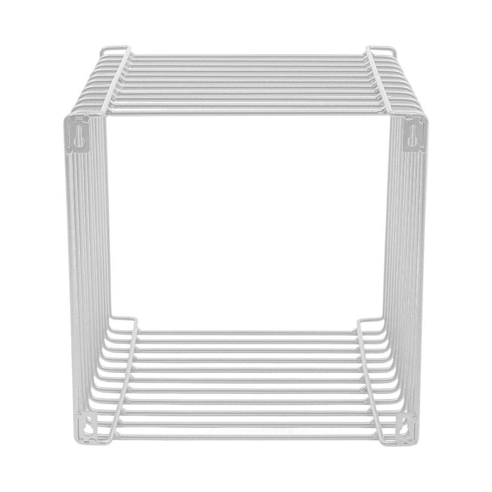 Side Table, Square Geometry Side Table, Linear Metal End Table