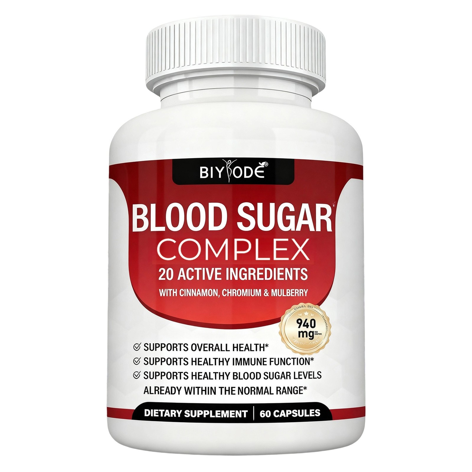 Blood Sugar Complex Supplement - Supports Healthy Blood Sugar Levels 60 Capsules