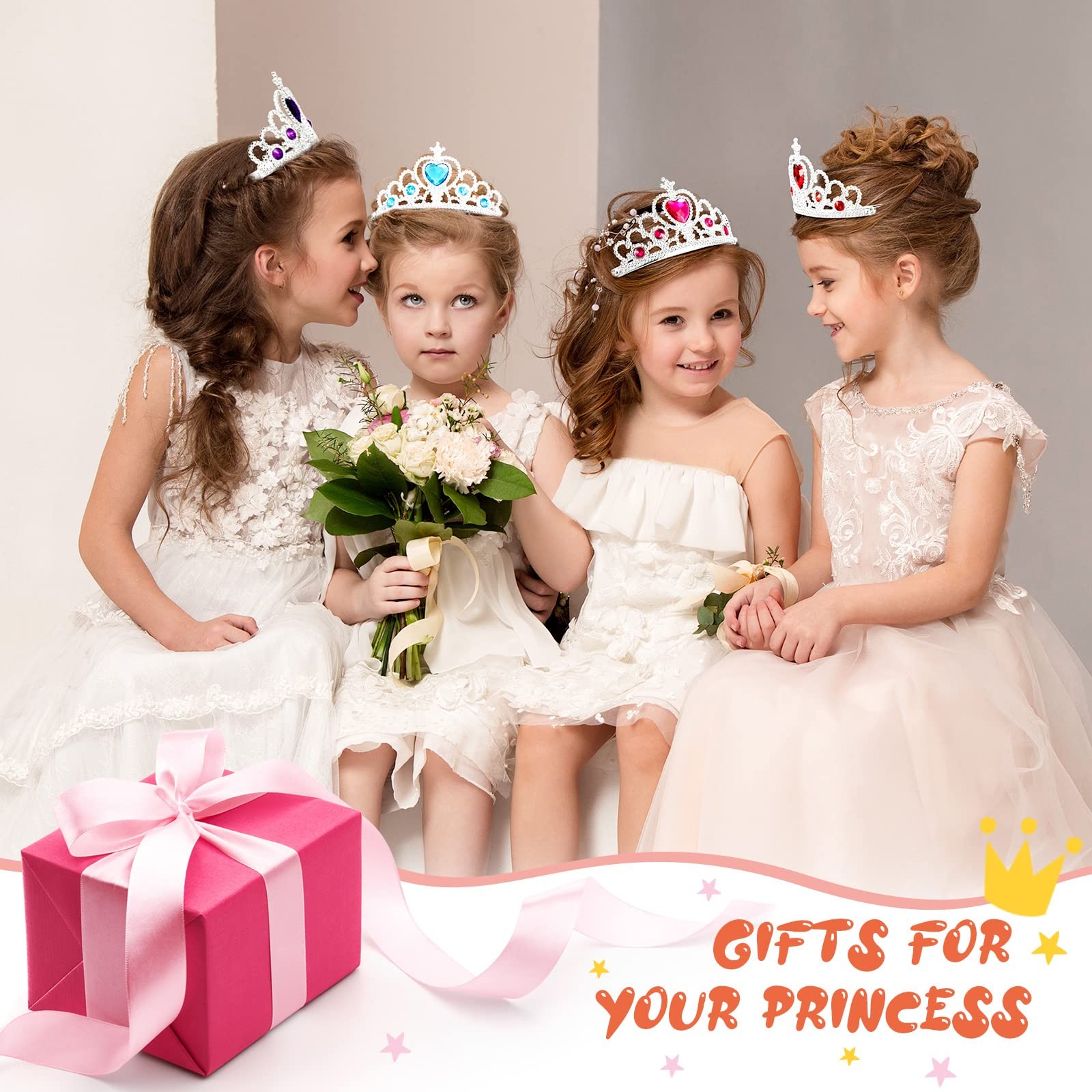 Hinly 30 Pcs Princess Crown Set Tiaras for as shown in pictures, Multicolor