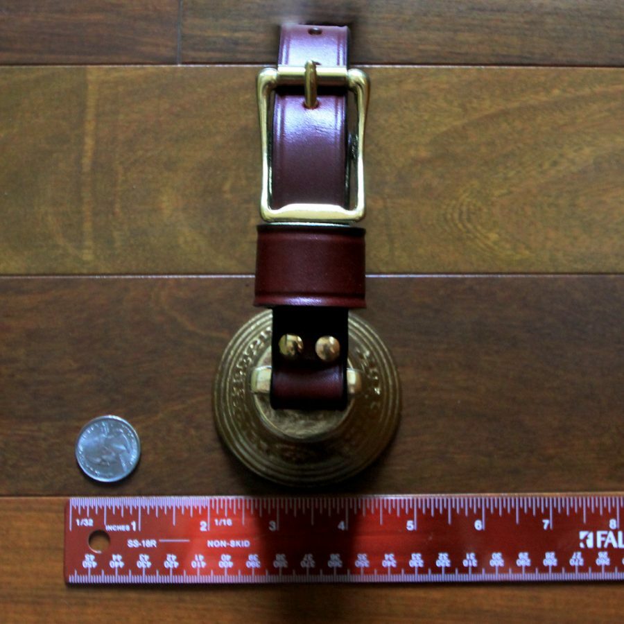 Auburn Leathercrafters Alpine Bell with Strap - Solid Brass with Bright Tone