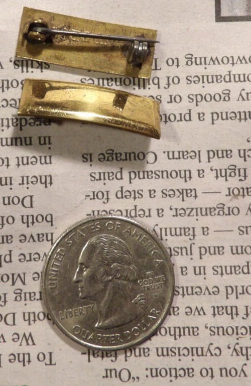 (2) Vintage Brass Military Bars