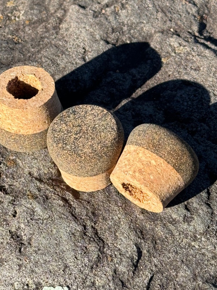Cork Rings Rubberized / Natural Butt Cap, One Butt Cap