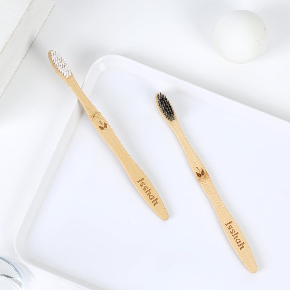 Biodegradable Eco-Friendly Bamboo Toothbrushes, 12 Count