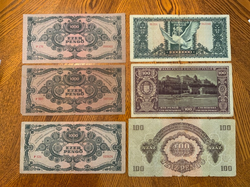 Vintage World Banknote Lot from Hungary.