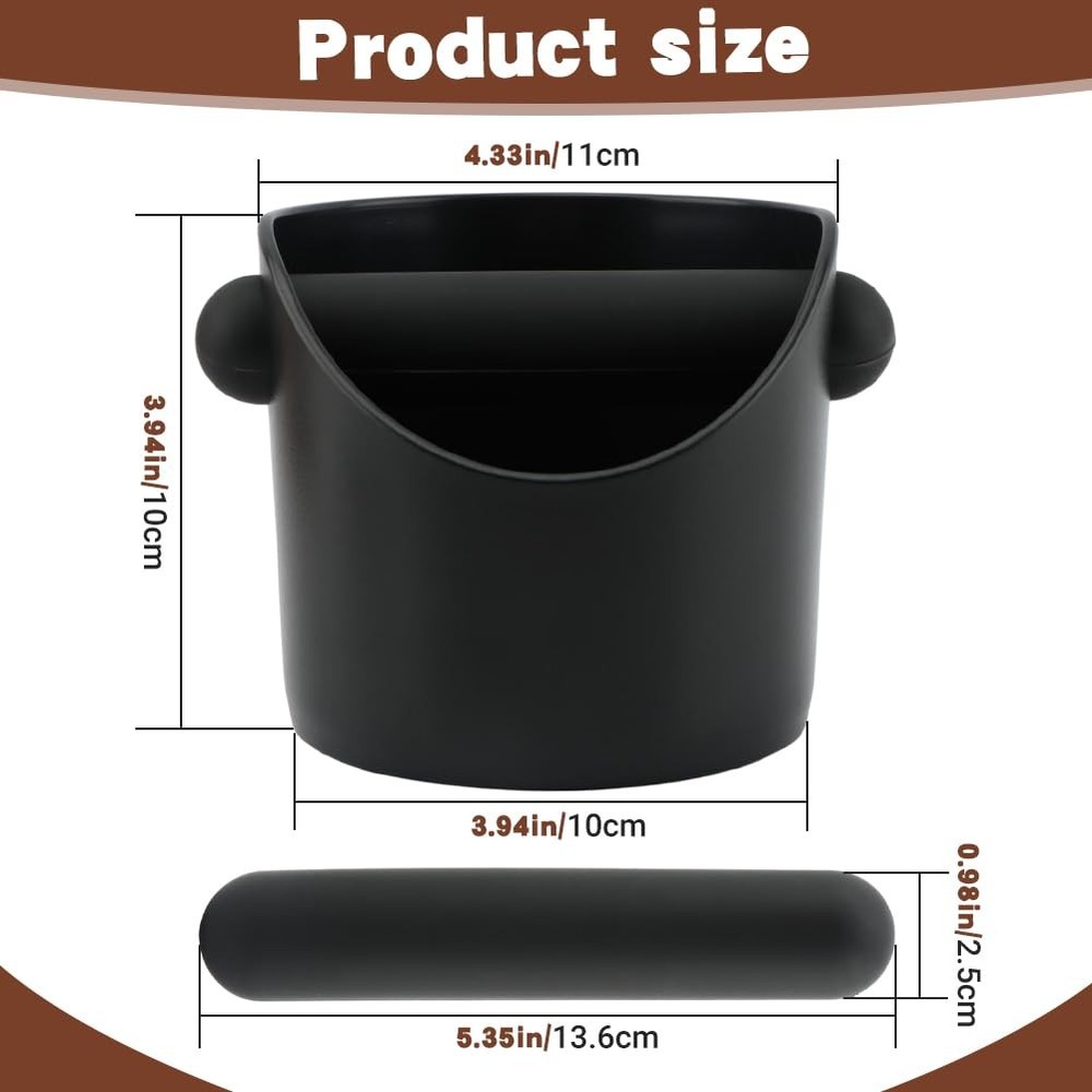 Espresso Knock Box 4.6 - Barista Style, Removable Grounds Container