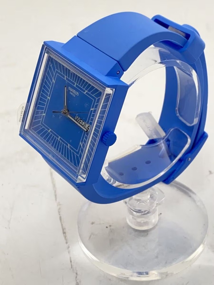 SWATCH Quartz Watch Analog Rubber BLU BLU S034S700