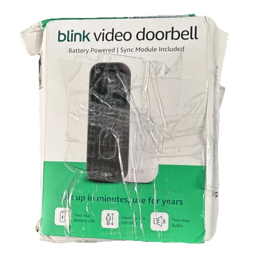 Blink Video Doorbell 2nd Gen Sync Module Core Included Black Open Box