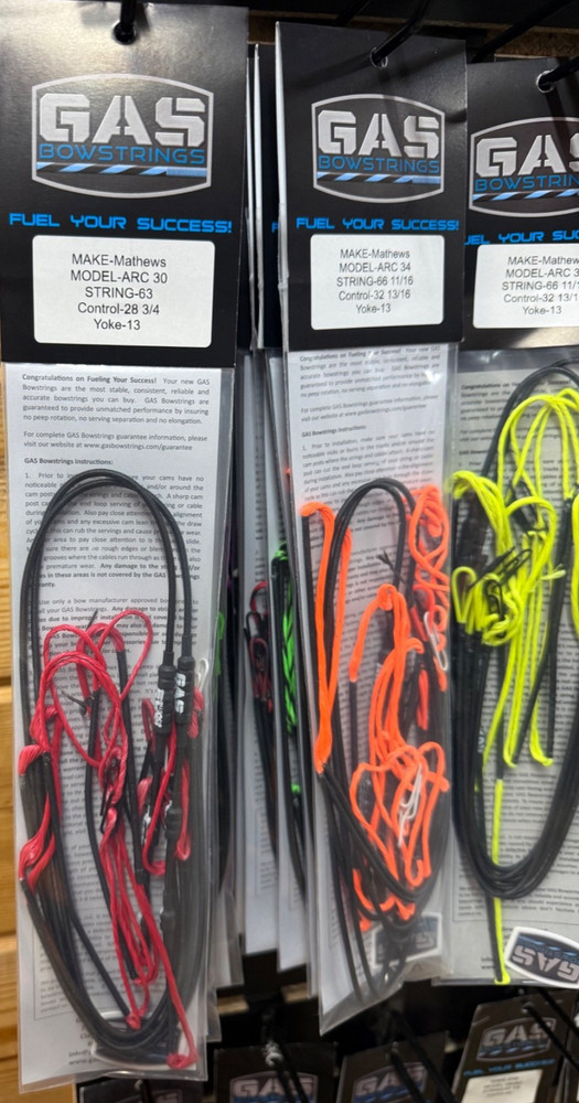 NEW Gas Mathews ARC 30 Bow Strings String COMPLETE SET Red and Black