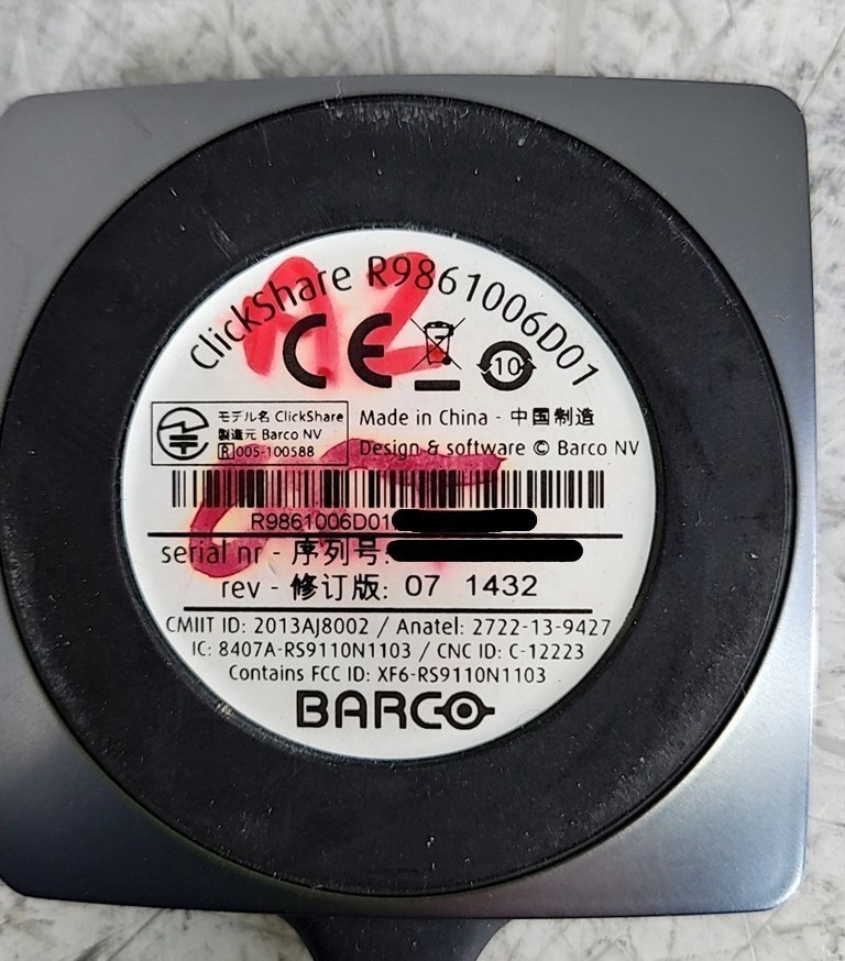 BARCO ClickShare R9861006D01 Presentation Button USB Type-A SEE NOTES