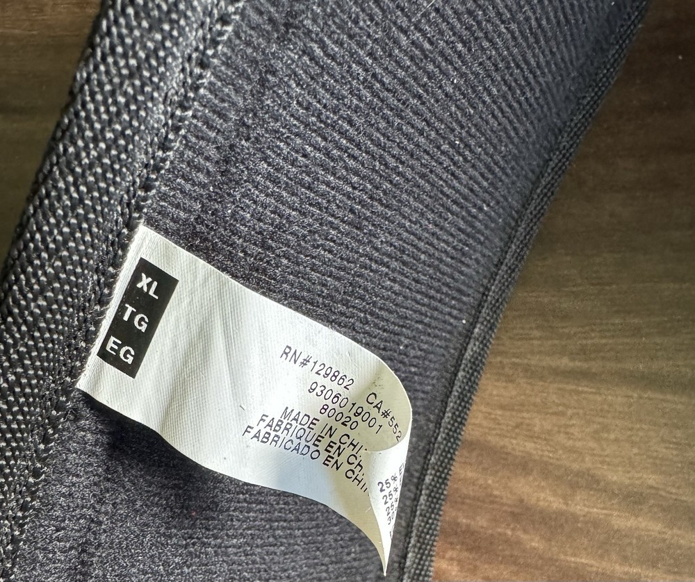 Nike Structured Weight Lifting Training Belt Black/Grey Size XL