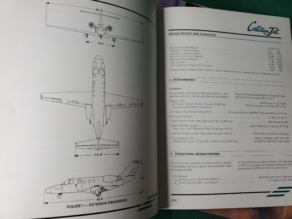 CESSNA CITATION JET Brochure & Specification & Description BOOKLET