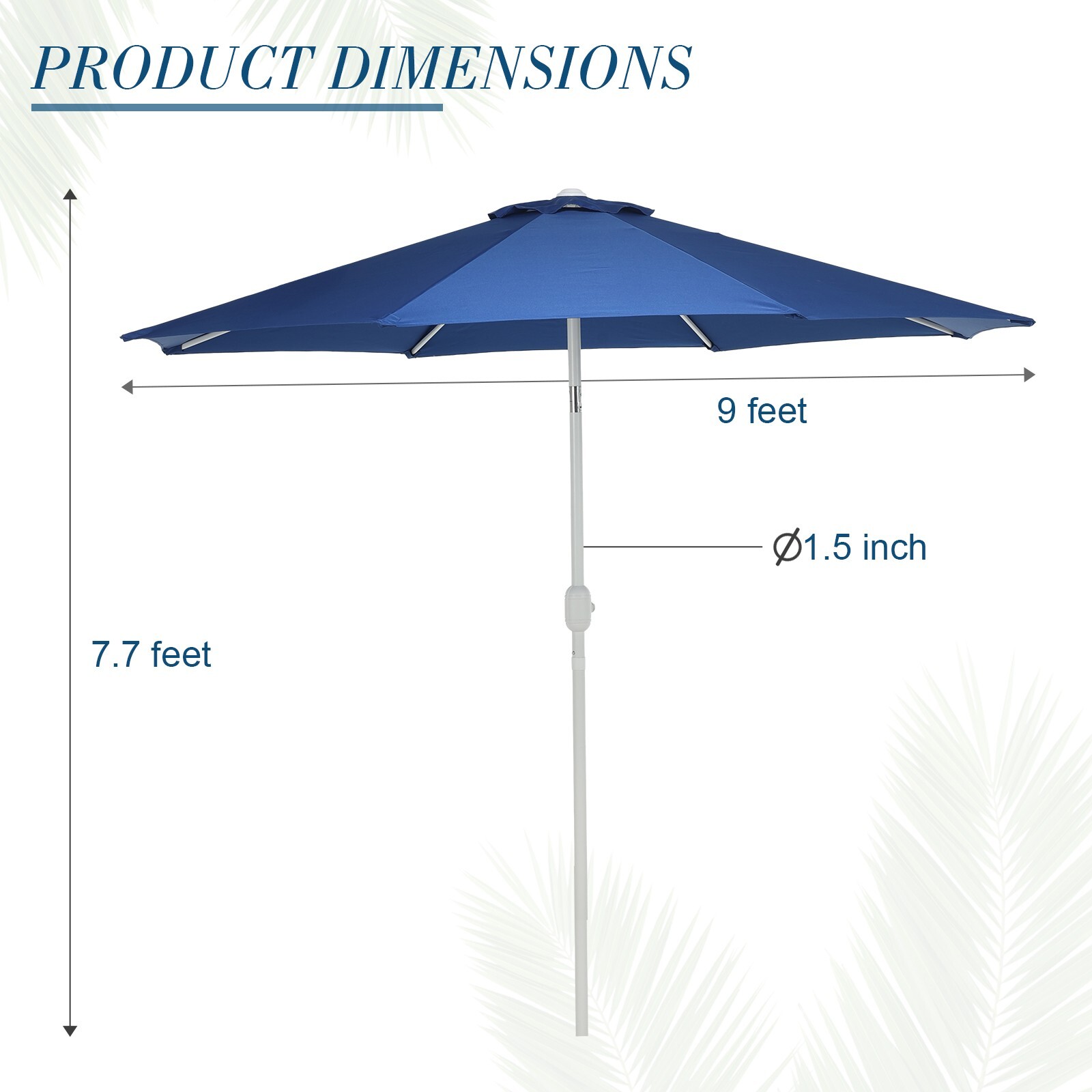Aoodor 9FT Outdoor Patio Market Umbrella Aluminum Frame,UV Protection Waterproof