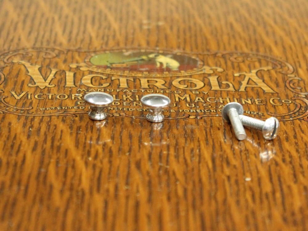 VV-IV Victor Victrola Two (2) Cabinet Door Knobs VV-IV Model 4 + Hardware