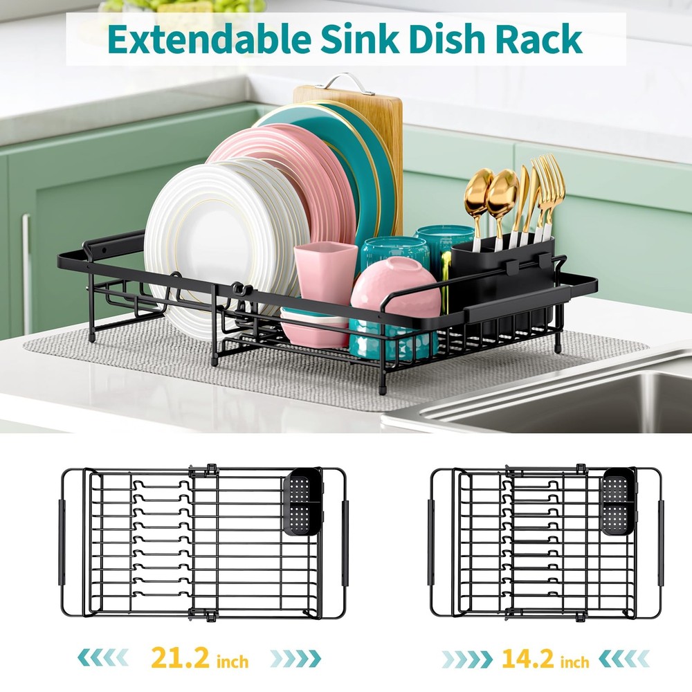 Expandable Dish Drying Rack Over The Sink Adjustable Dish Rack In Sink Rustproof
