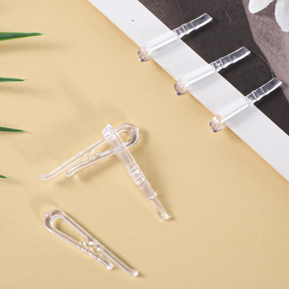 200Pcs Clear Plastic U Shape Alligator Clips, 1.5” Transparent
