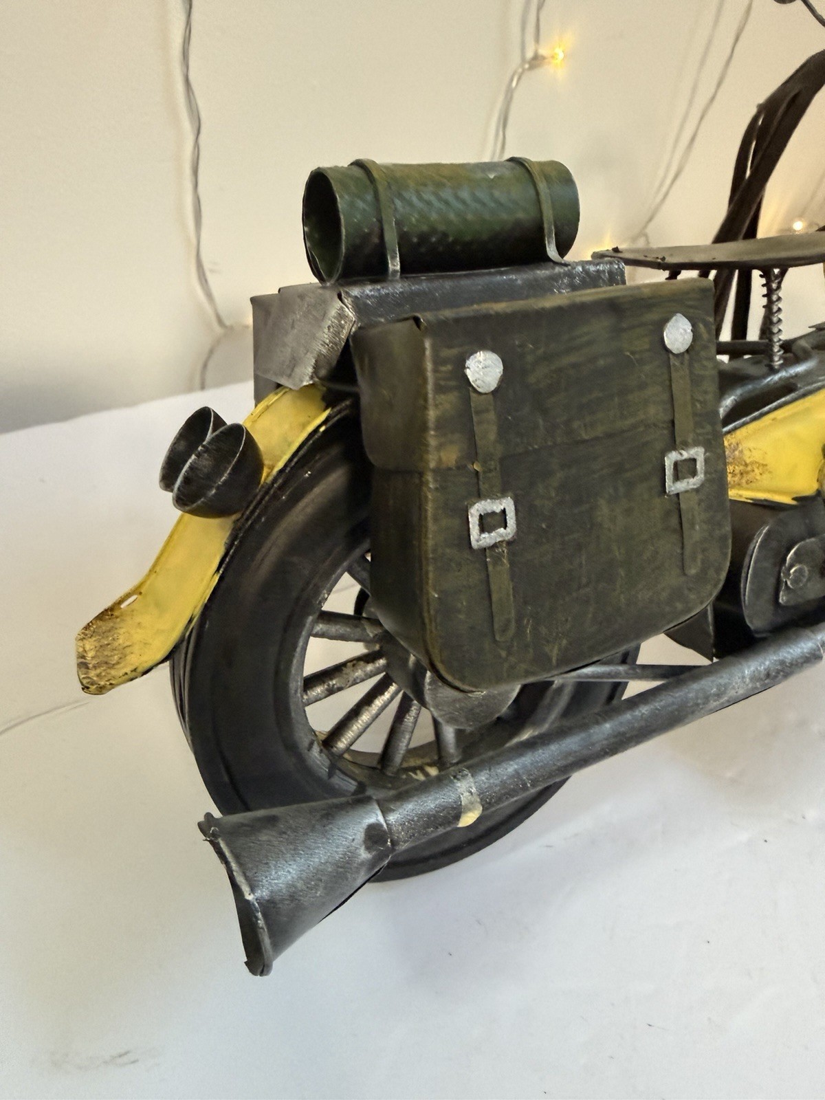 Vintage Style Metal Motorcycle Sculpture Retro Industrial Home Decor