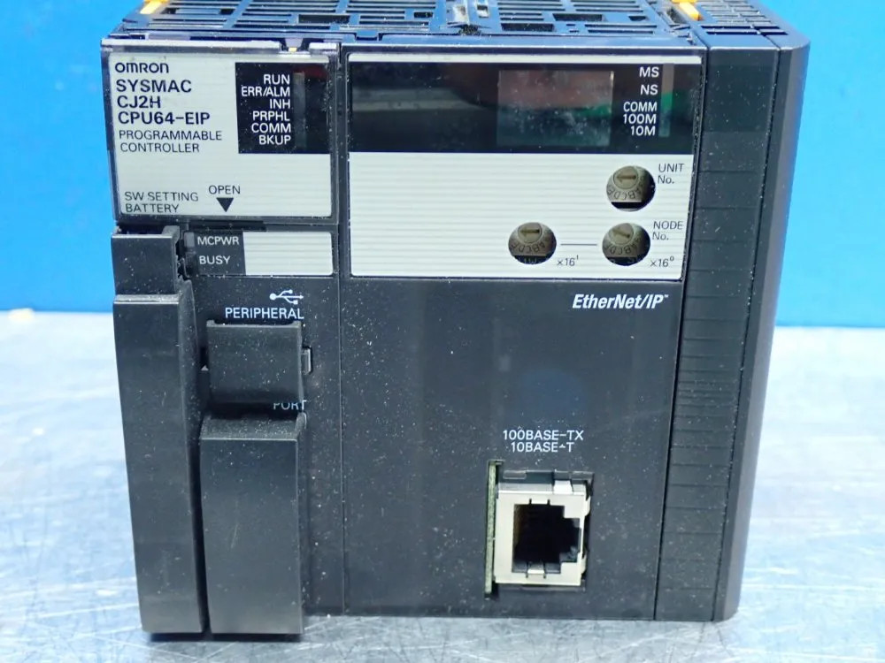 OMRON CJ2H-CPU64-EIP CPU MODULE UNIT WITH CJ1W-TER01 END PLATE 160K DATA MEM