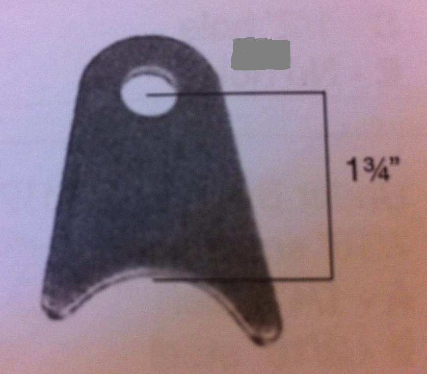 FABRICATOR SHOCK TAB FOR 1-1/2" TUBING, UNIVERSAL, WELD ON, ROCK CRAWLER, 25A