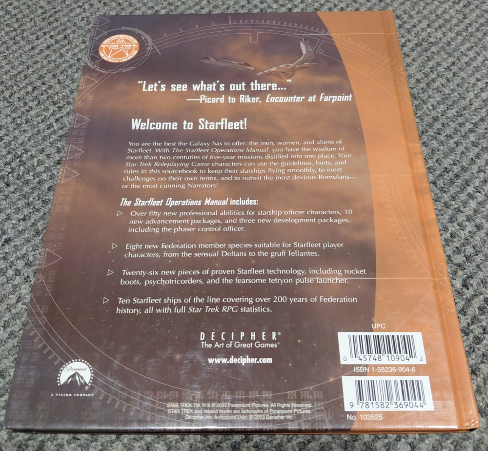 Star Trek Roleplaying Game - Starfleet Operations Manual - Decipher RPG