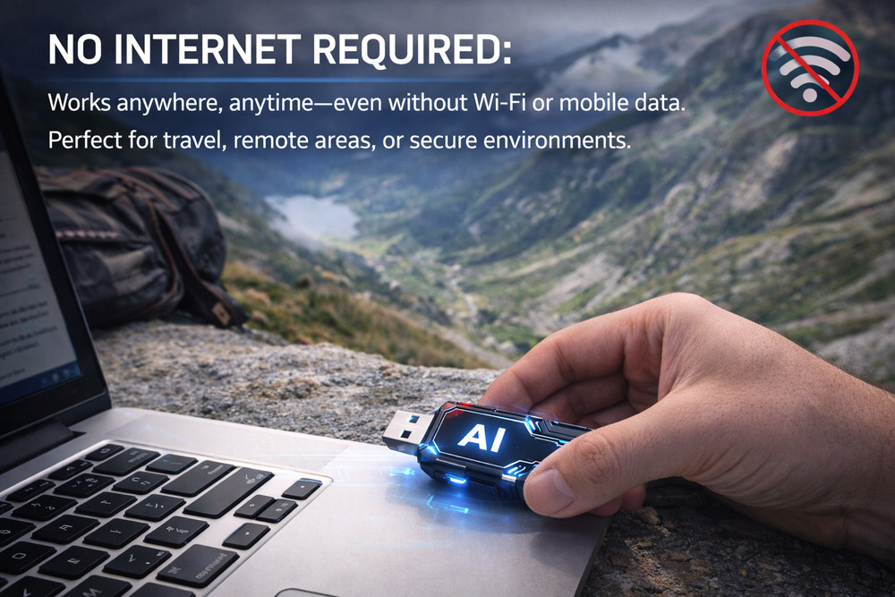 Offline AI Assistant USB – Local AI Chat Tool | No Internet Required | Privacy