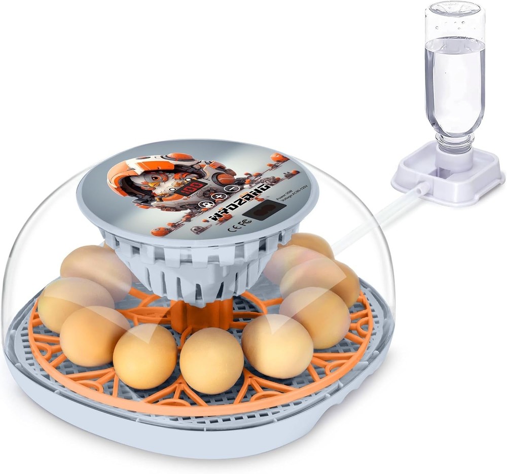 Compact 12-Egg Smart Incubator with Automatic Turner & Temperature Control