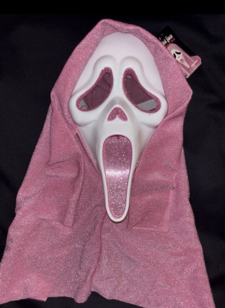 SCREAM GHOSTFACE PINK GLITTER MASK