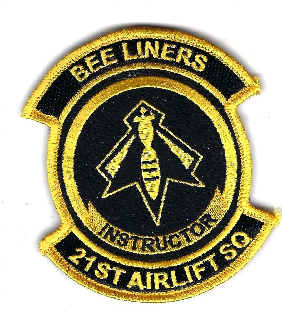 PATCH USAF 21ST AS AIRLIFT BEE LINERS INSTRUCTOR     AS-11