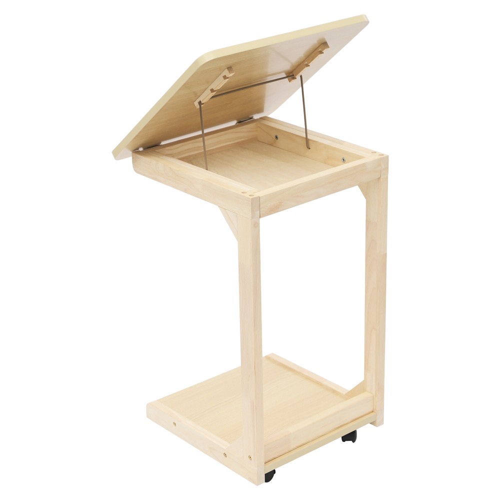 C Shaped Couch Table Movable Bed/Sofa Side Table Adjustable Angle TV Tray Table