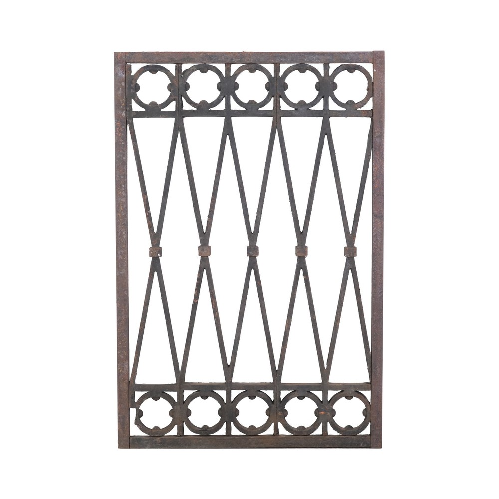 Antique Diamond Circle Cast Iron Gate Panel