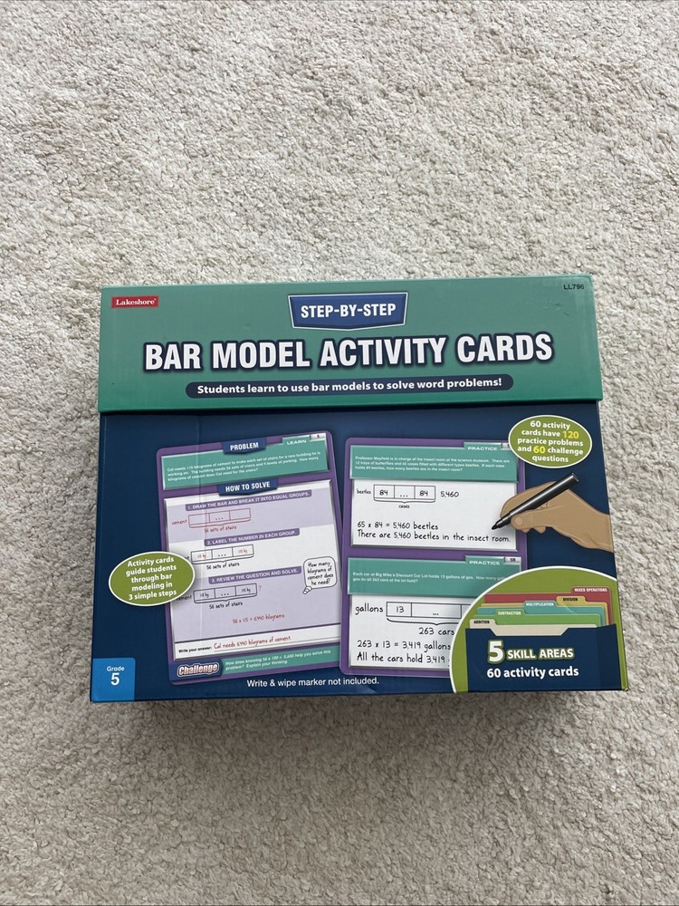 Lakeshore Bar Model Activity Cards Learning Step-By-Step Unused