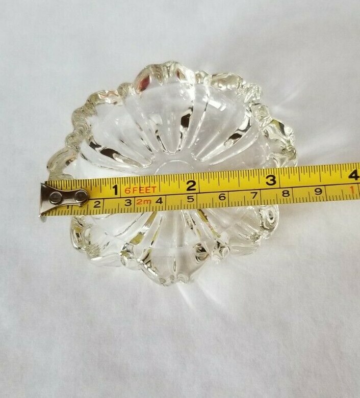 Vintage Pressed Glass Round Master Salt Cellar Dip 3"