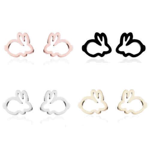 Gold Bunny Rabbit Creative Stud Earrings Trendy Easter Jewelry