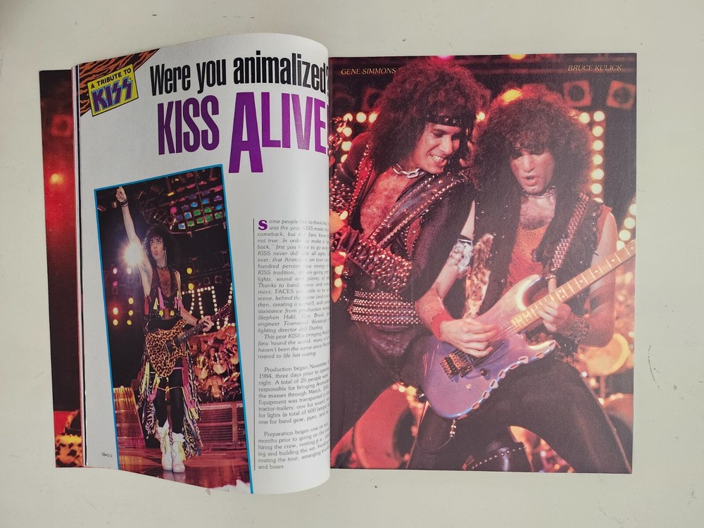 KISS RARE Vintage 1986 Metal Muscle Faces Rocks Tribute With Posters + Pull Outs