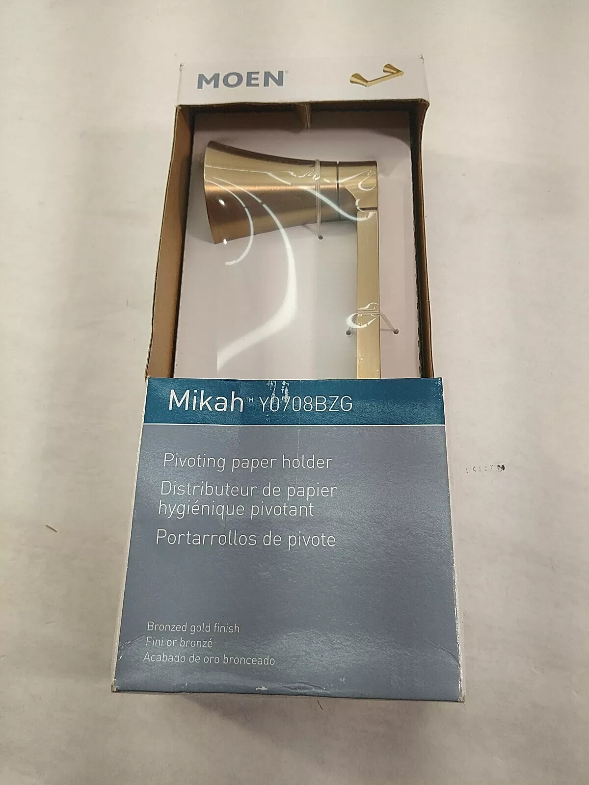 Moen Y0708BZG Mikah Pivoting Toilet Paper Holder in Bronzed Gold Finish