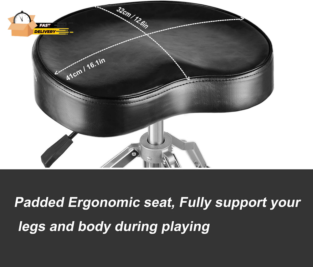 Drum Throne with Backrest Drum Chair, Portable Removable Drum Throne S