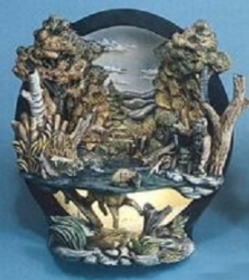 Hunting Group River Scene w/ light kit  ceramic bisque
