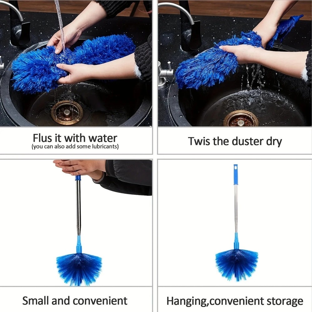 Microfiber & Cobweb Duster Cleaning Brush Ceiling Fan Cleaner Kit Extension Pole