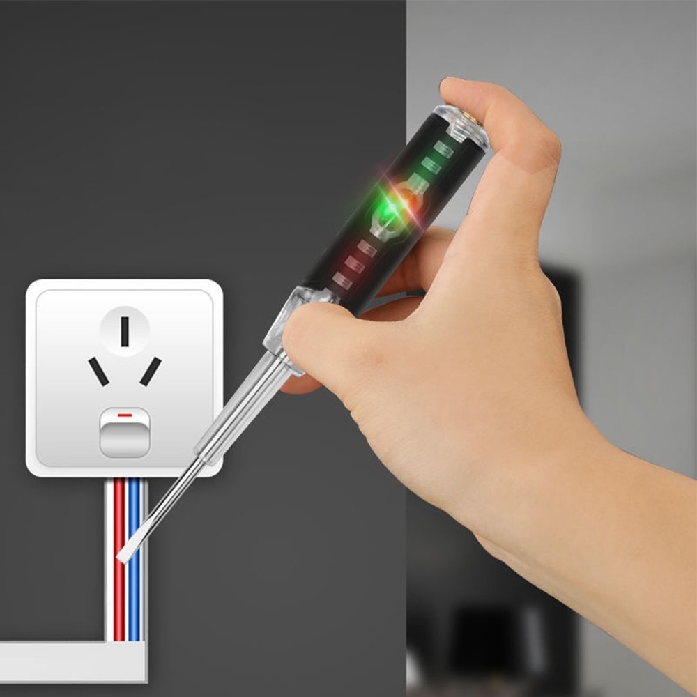 Multifunctional test pen for electricians with screwdriver functionality