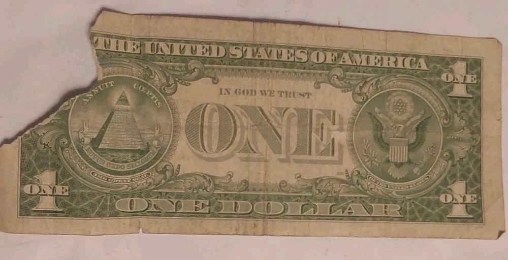 1957A One Dollar • DAMAGED Cull • Silver Certificate Note • $1 Bill Free Post