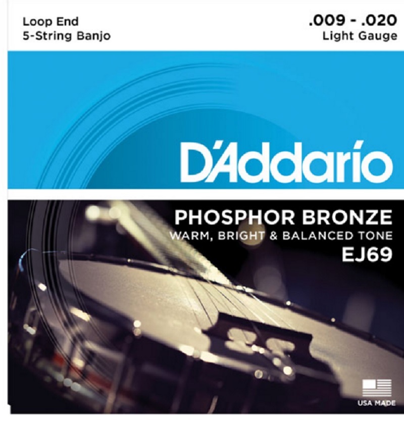 D'Addario EJ69 5 string banjo strings phosphor bronze light 9-20