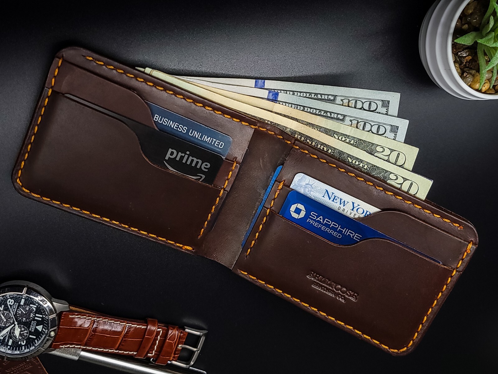 Bellicose Handmade Full Grain Leather Wallet for Men, New