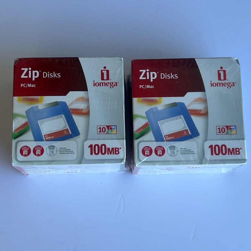 Iomega ZIP 100MB 20 Pack (2X 10)  New Sealed Mac/PC